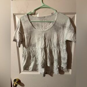 American Eagle Outfitters Cream Peplum Top